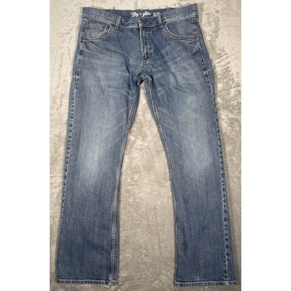 Wrangler‎ Retro Jeans Men's 38x33 (Tag 36X34) Slim Boot Blue Western Classic - Picture 1 of 16